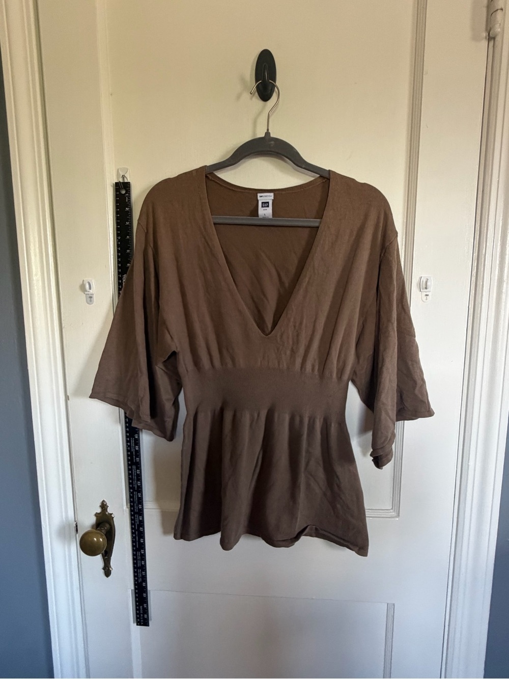 GAP Brown V-Neck Waist-Defined Women's Tunic